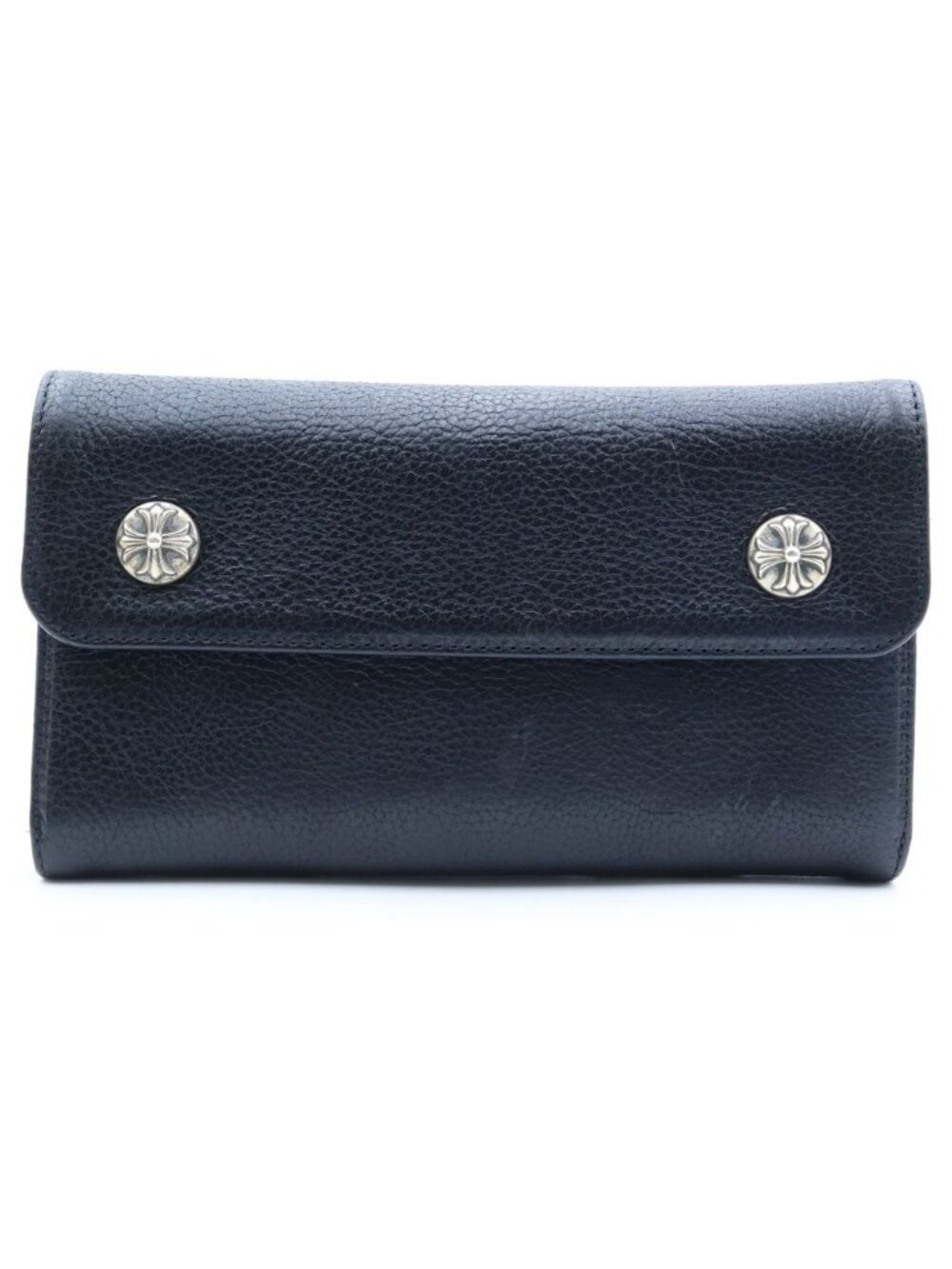 Chrome Hearts Wave Leather Wallet Black